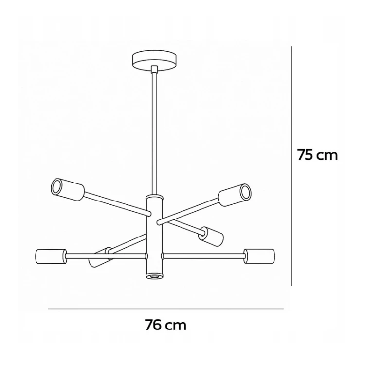 wymiary lampy 6xE27 Loft Modern
