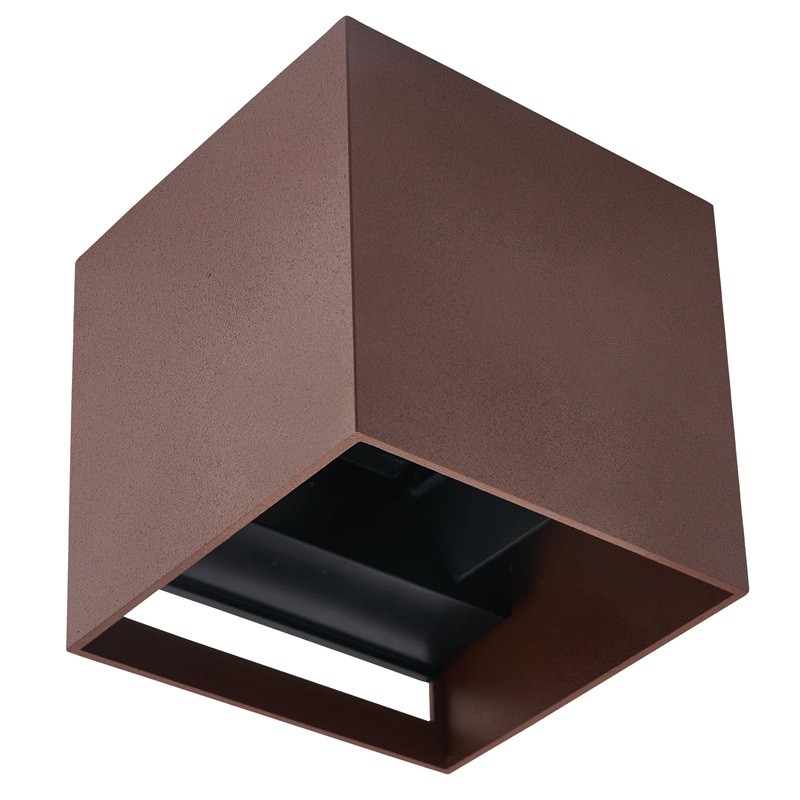 Kinkiet zewnętrzny LED 2x3W 4000K IP65 corten CUBE Led line LITE