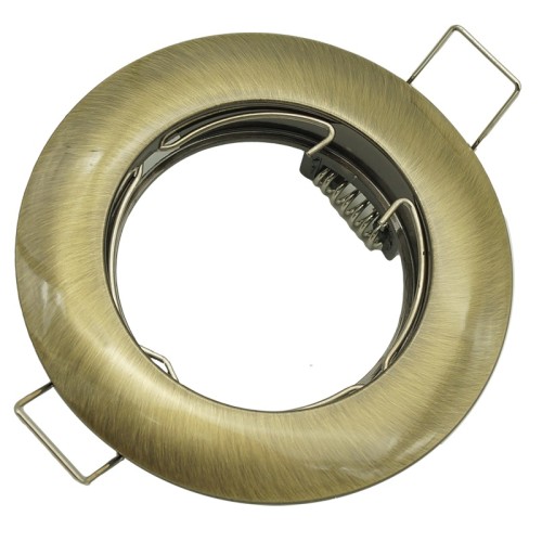 Oprawa okrągła GU10 sufitowa wpuszczana stała mosiądz