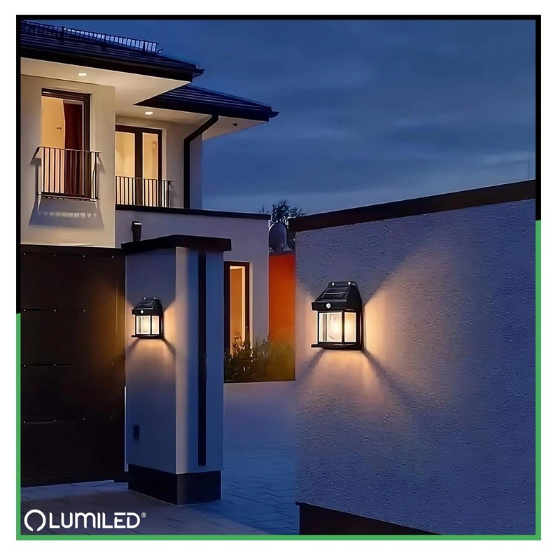 Lampa elewacyjna LED 3000K IP44 DONA z czujnikiem ruchu i zmierzchu