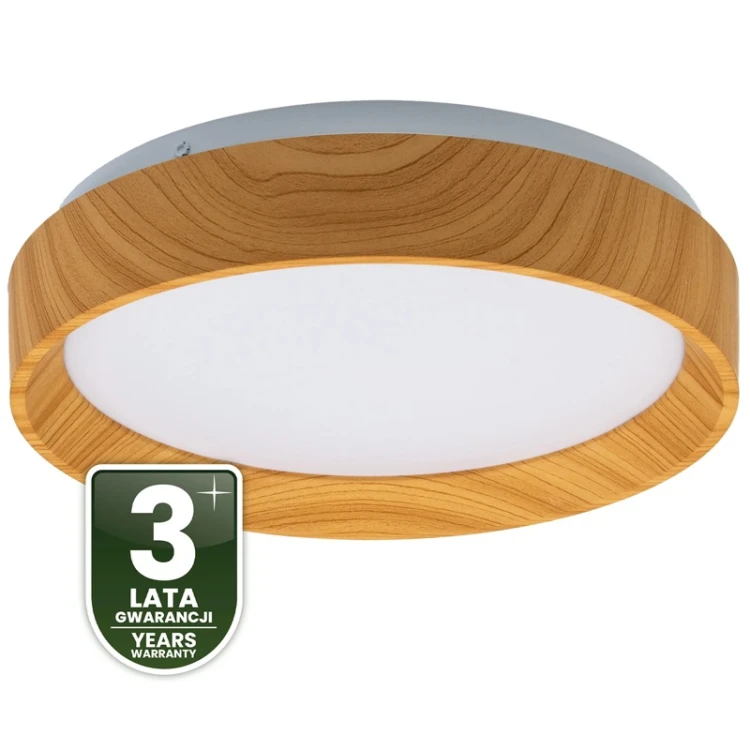 Panel Natynkowy Lampa Sufitowa Oprawa WOODY 18W 4000K Okrągły IP44 27cm