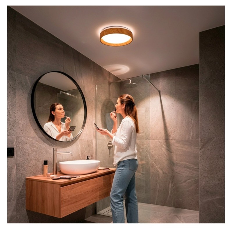 Plafon LED Panel Natynkowy Lampa Sufitowa Oprawa WOODY 24W 4000K Okrągły IP44 32cm LUMILED