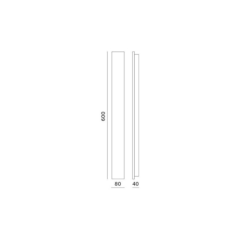 wymiery kinkietu elewacyjnego LED 12W 60cm IP44 4000K MIRANA