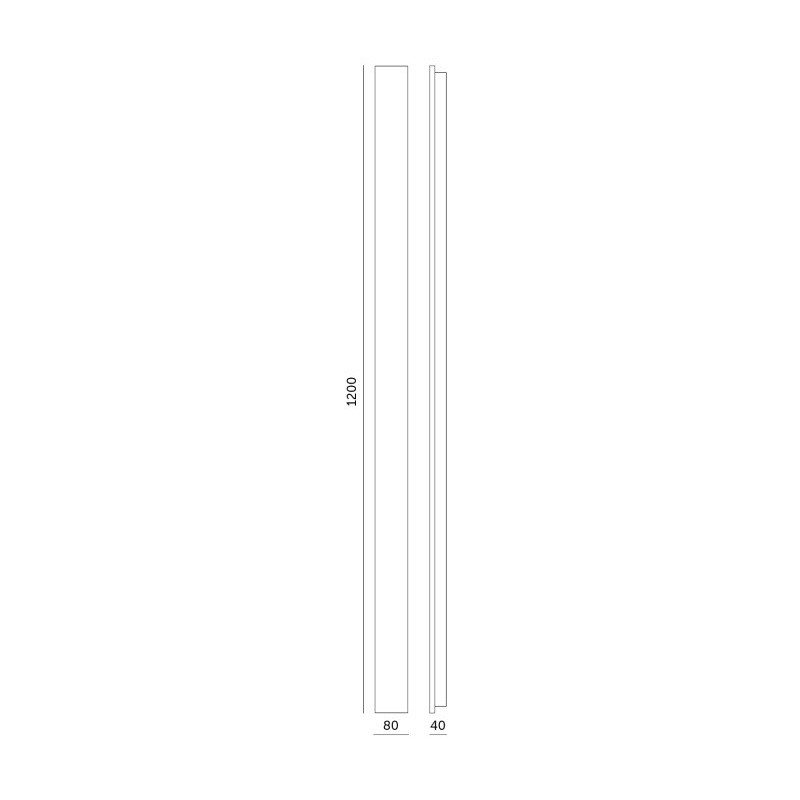 wymiary kinkietu elewacyjnyLED 25W 120cm IP44 4000K MIRANA