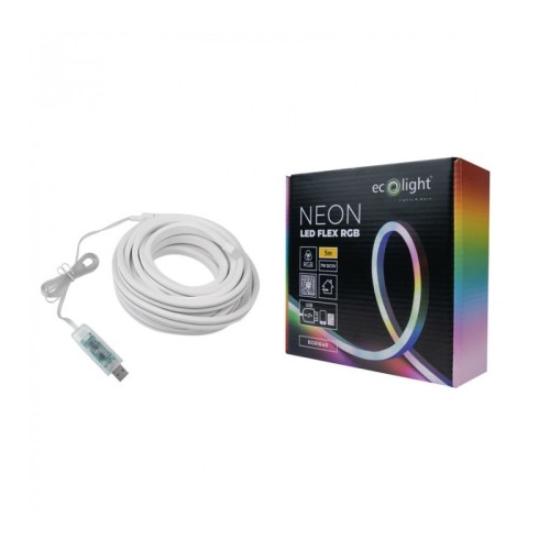 Taśma NEON LED RGB 5V USB pilot i aplikacja - 5 m.