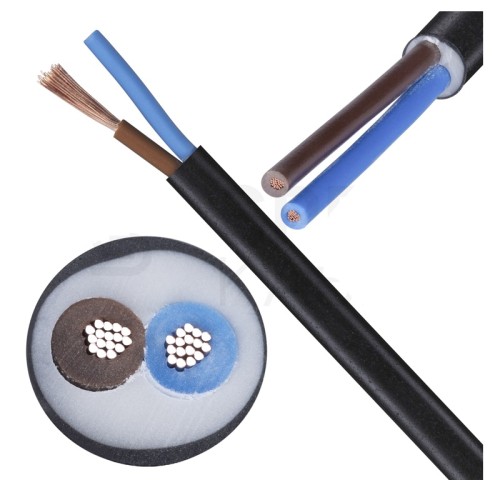 Przewód OMY czarny linka 2x0,5mm2 - 25m