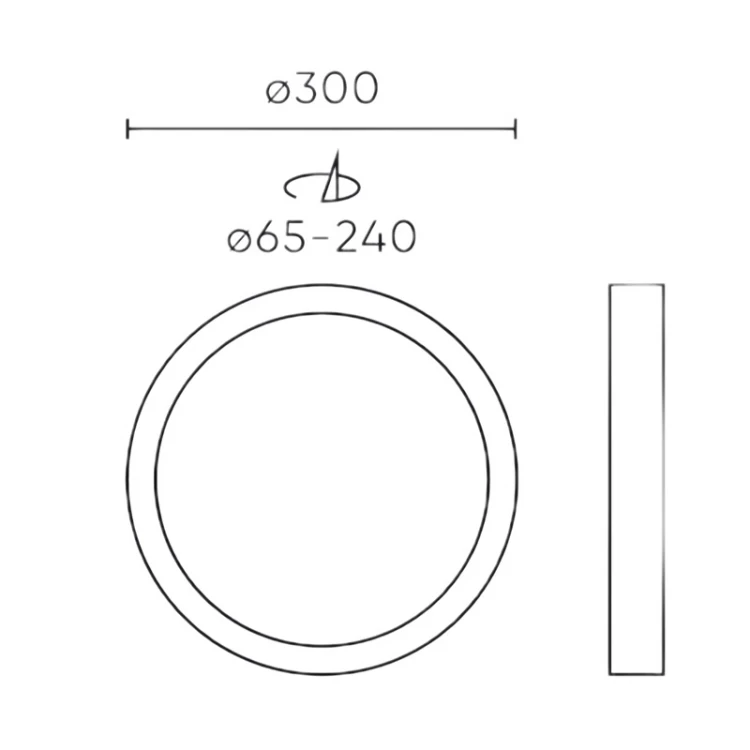 wymiary plafonu 24W 4000K IP20