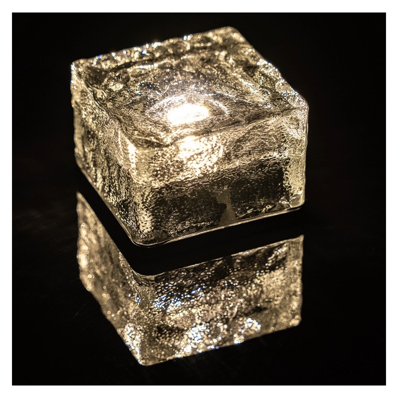 lampa led solarna kostka ciepła IP44