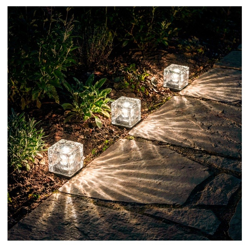 Lampa LED solarna ogrodowa IP44 2700K 7cm kostka