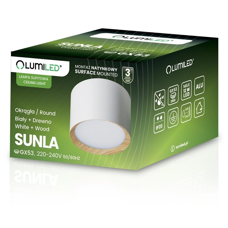 opakowanie oprawy natynkowej GX53 Sunla