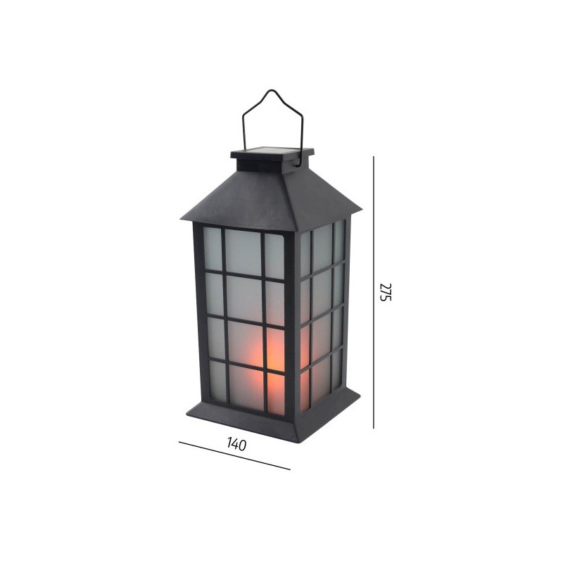 Lampa ogrodowa Solar LED CANDELIO MILKY 1600K IP44 czarna LED2B