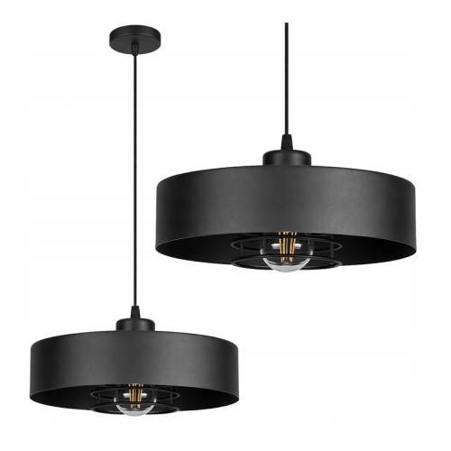 Lampa sufitowa, żyrandol wisząca 1xE27 Sisu czarna