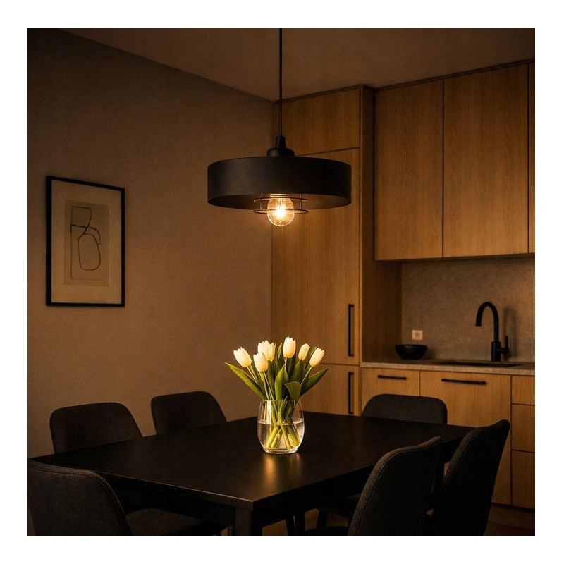 Lampa sufitowa wisząca 1xE27 Sisu czarna