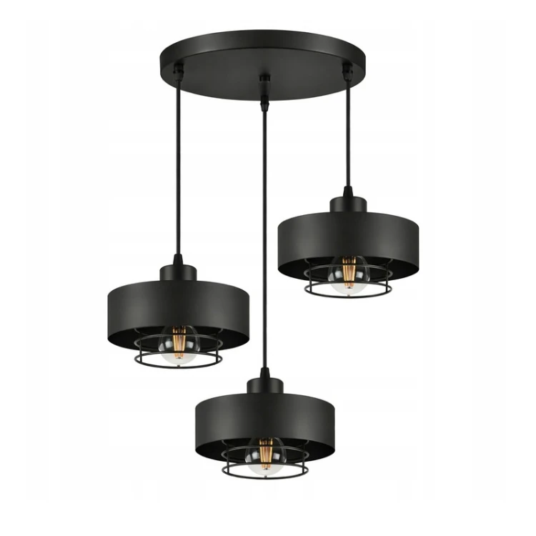 Lampa sufitowa, żyrandol wisząca 3xE27 Sisu czarna
