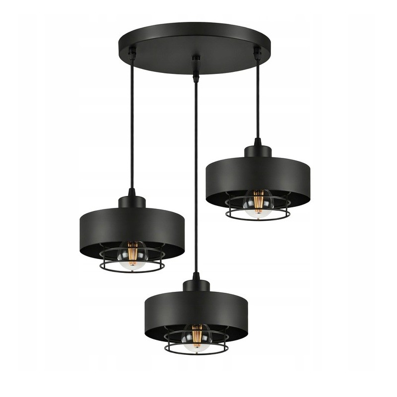 Lampa sufitowa, żyrandol wisząca 3xE27 Sisu czarna
