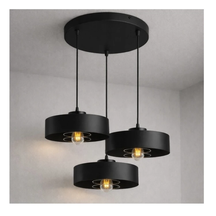 Lampa sufitowa Sisu Black 3x E27 SuperLED