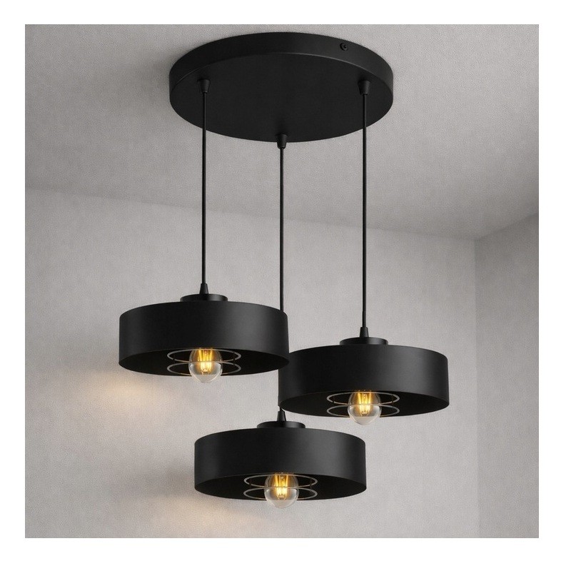 Lampa sufitowa Sisu Black 3x E27 SuperLED