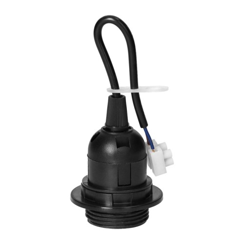 Oprawka, gniazdo E27 z kołnierzem czarna