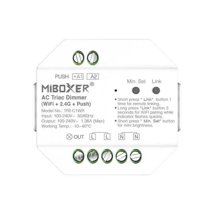 Ściemniacz triakowy LED Wi-Fi 230V Mi-Light TRI-C1WR dopuszkowy