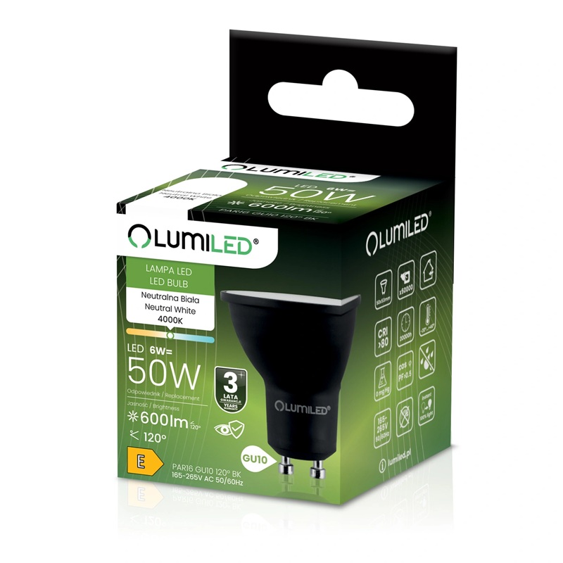 Żarówka LED reflektor GU10 6W 4000K biała neutralna