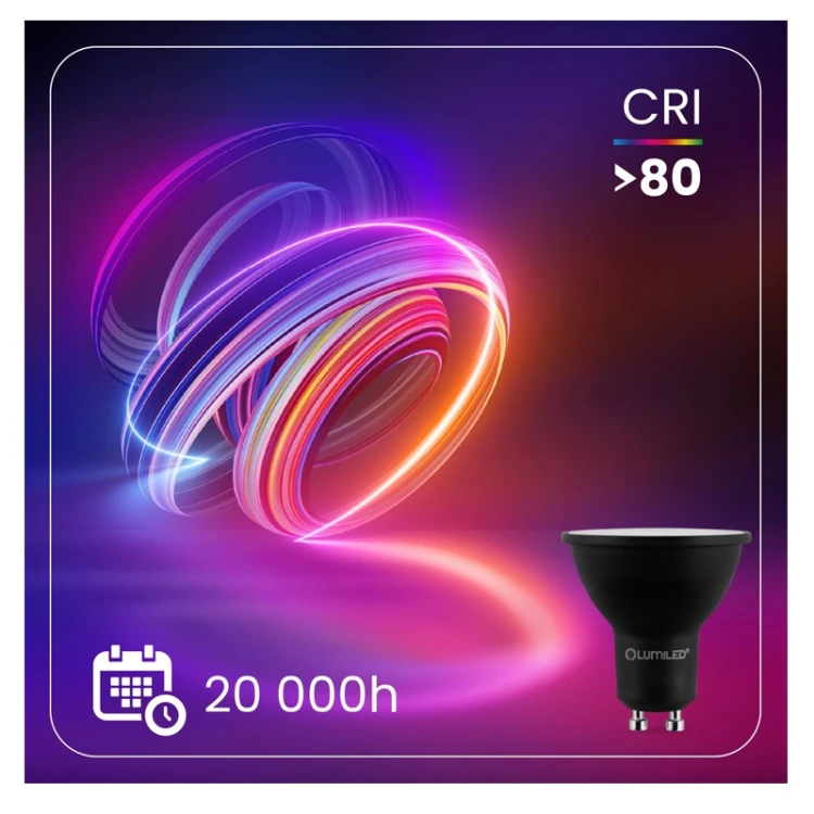 Żarówka LED reflektor GU10 6W 4000K czarna