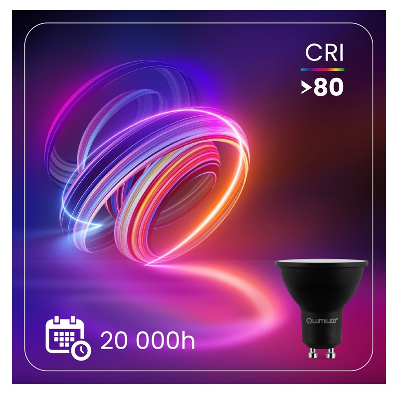 Żarówka LED reflektor GU10 6W 4000K czarna