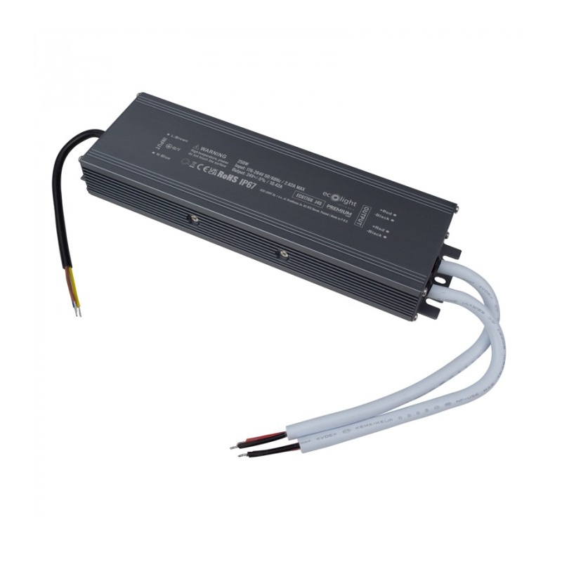 Zasilacz LED 250W 24V 10,42A hermetyczny IP67 Premium