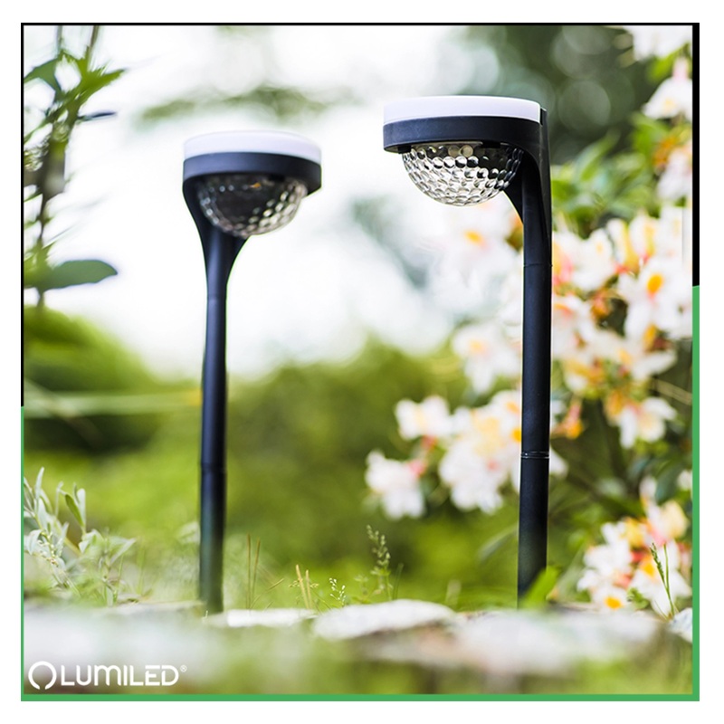 2x Lampa Solarna Ogrodowa LED LILA Wbijana Zewnętrzna Dekoracyjna 3000K LUMILED