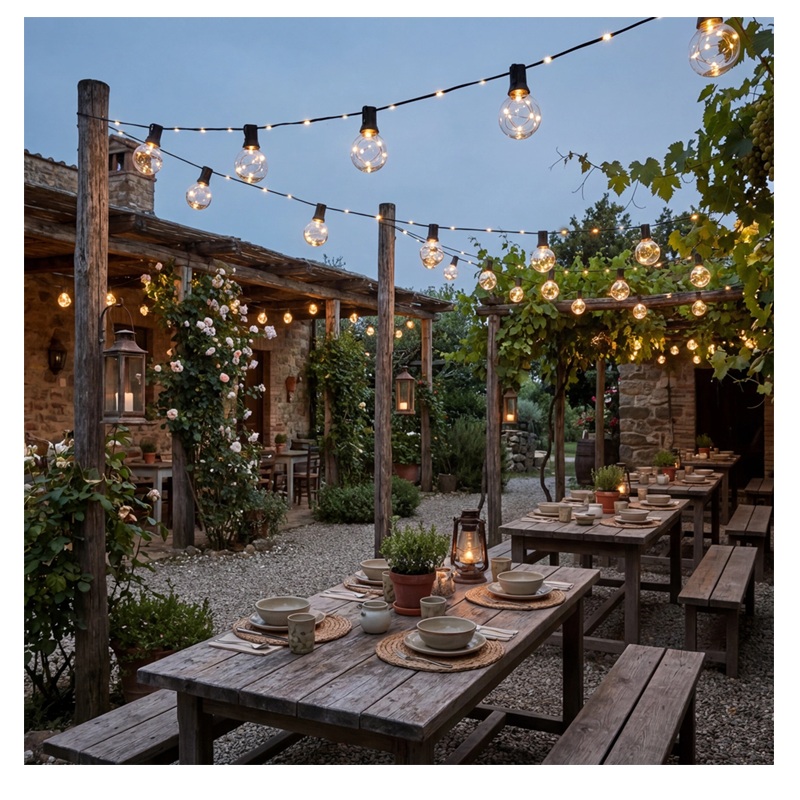 Lampki solarne girlanda 15m 30 LED kule 3000K Aura