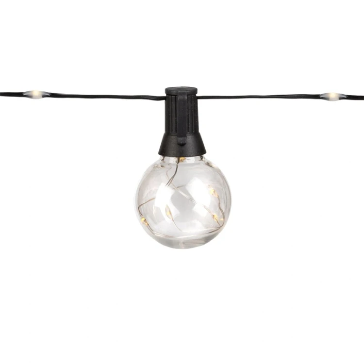Łańcuch solarny LED 30 kulek ciepłe światło Aura