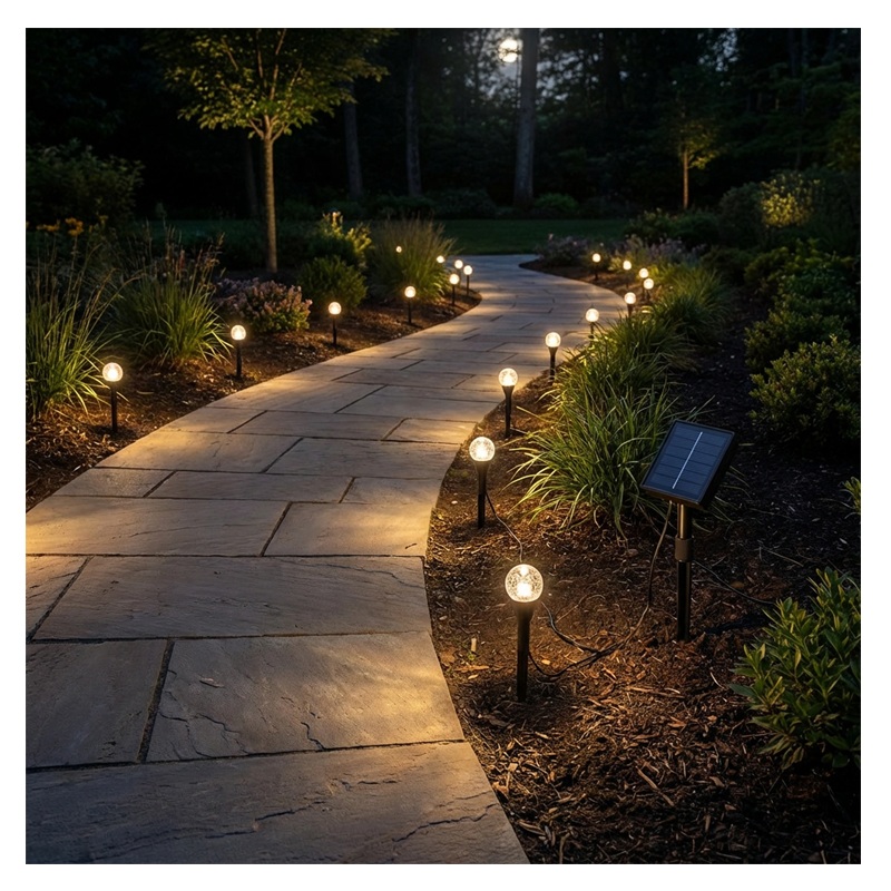 Girlanda solarna ogrodowa 20 LED ciepła biała Hakon