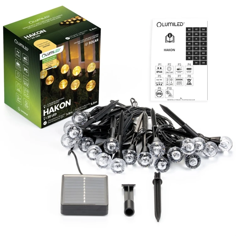 Girlanda LED solarna 20 LED Hakon IP