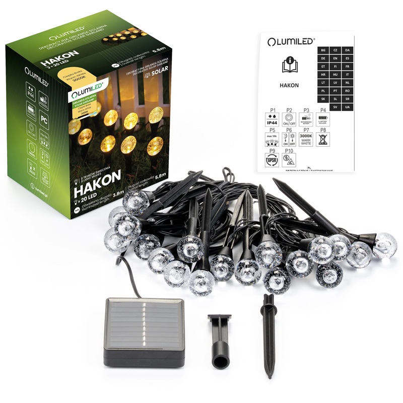 Girlanda LED solarna 20 LED Hakon IP