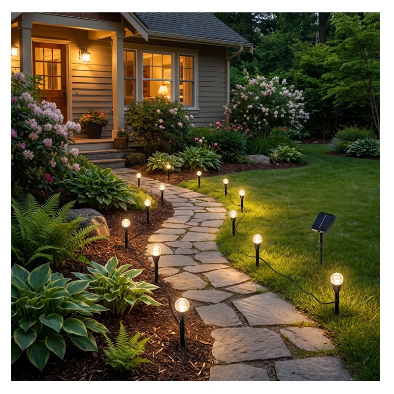 Łańcuch solarny wbijany Hakon LED do ogrodu