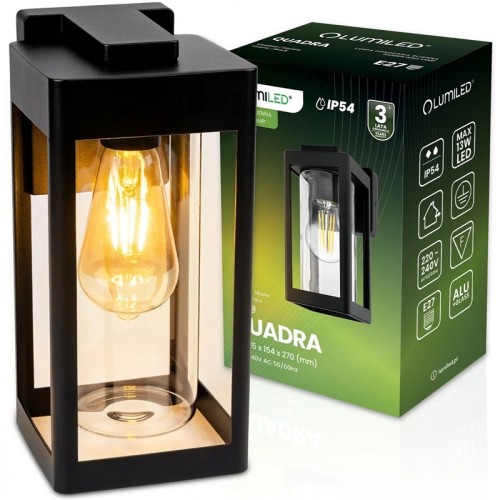 Kinkiet ogrodowy LED E27 27cm IP54 QUADRA