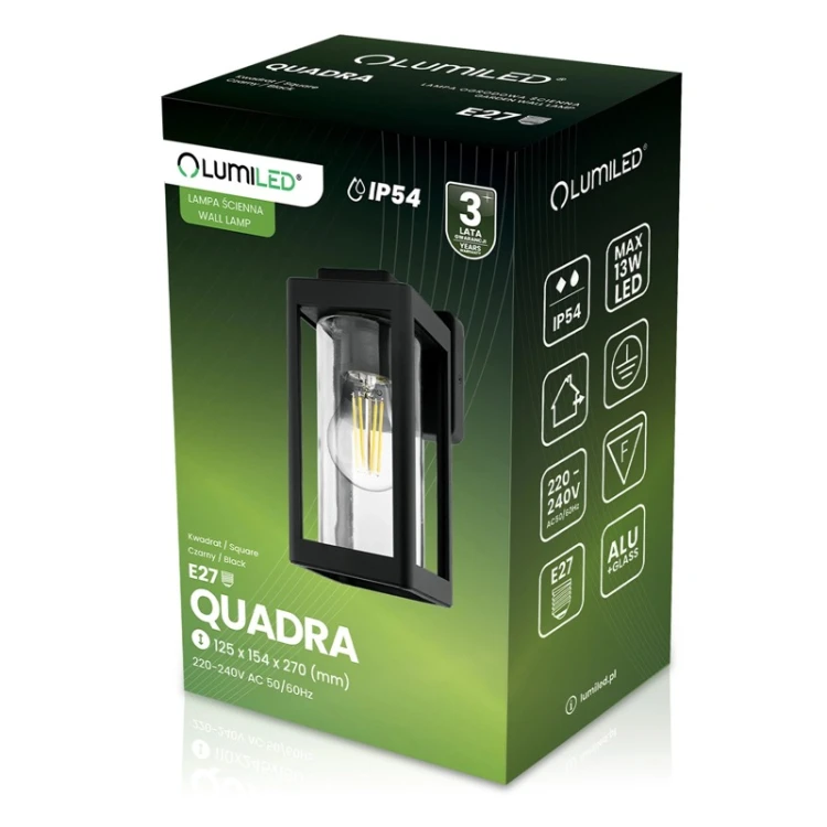 Kinkiet elewacyjny LED QUADRA 27cm IP54