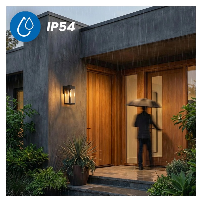 Lampa ścienna zewnętrzna E27 QUADRA