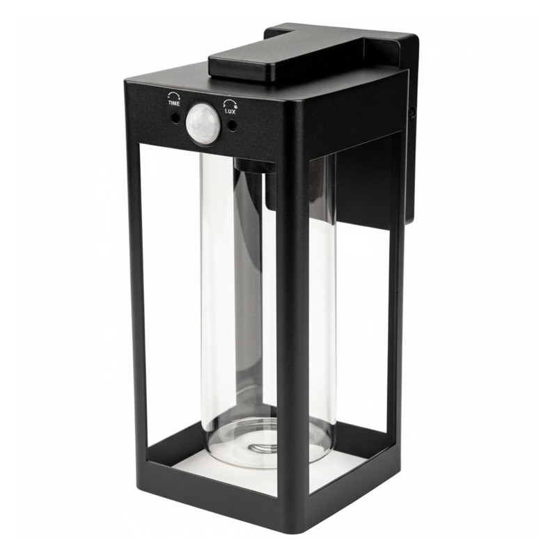 Lampa ogrodowa ścienna E27 IP54 QUADRA z czujnikiem
