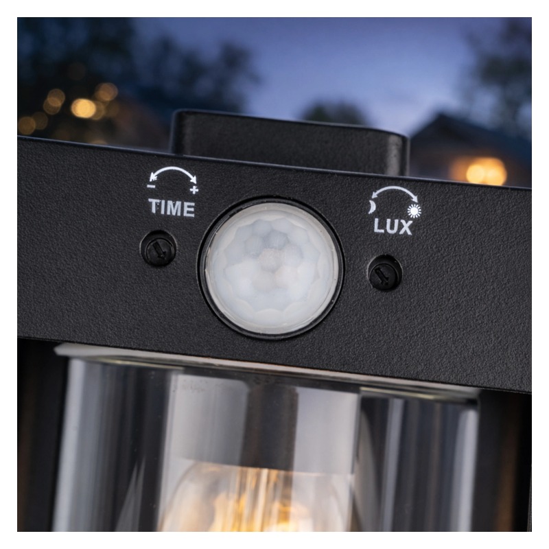 Kinkiet ogrodowy nowoczesny E27 QUADRA sensor