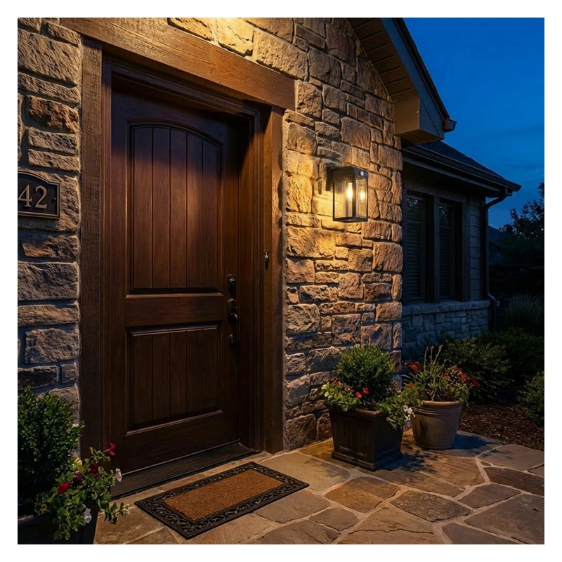 Lampa elewacyjna LED QUADRA czujnik zmierzchu