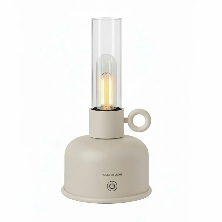 Lampka naftowa LED Retro Vintage FLR-05 jasny beż aku ładowalna ściemnialna