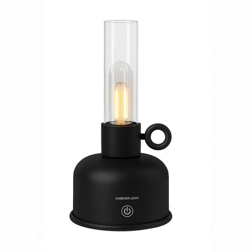 Lampka naftowa LED  Vintage FLR-02 czarna aku ładowalna ściemnialna