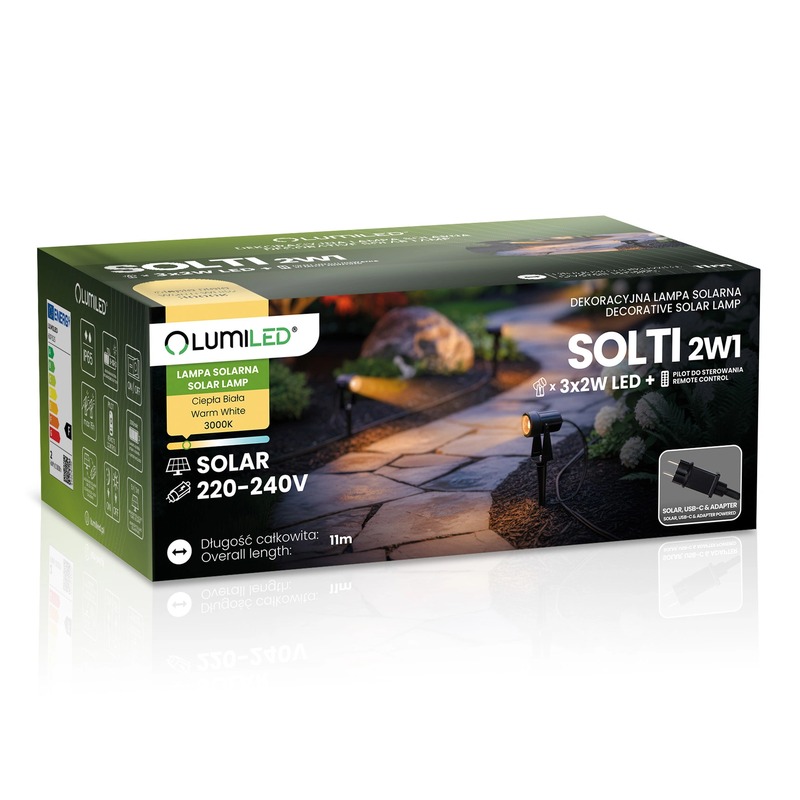 Reflektory wbijane solarne 3000K Solti LED