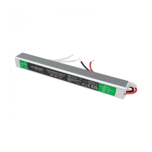 Zasilacz LED 18W 12V 1,5A IP20 meblowy slim 