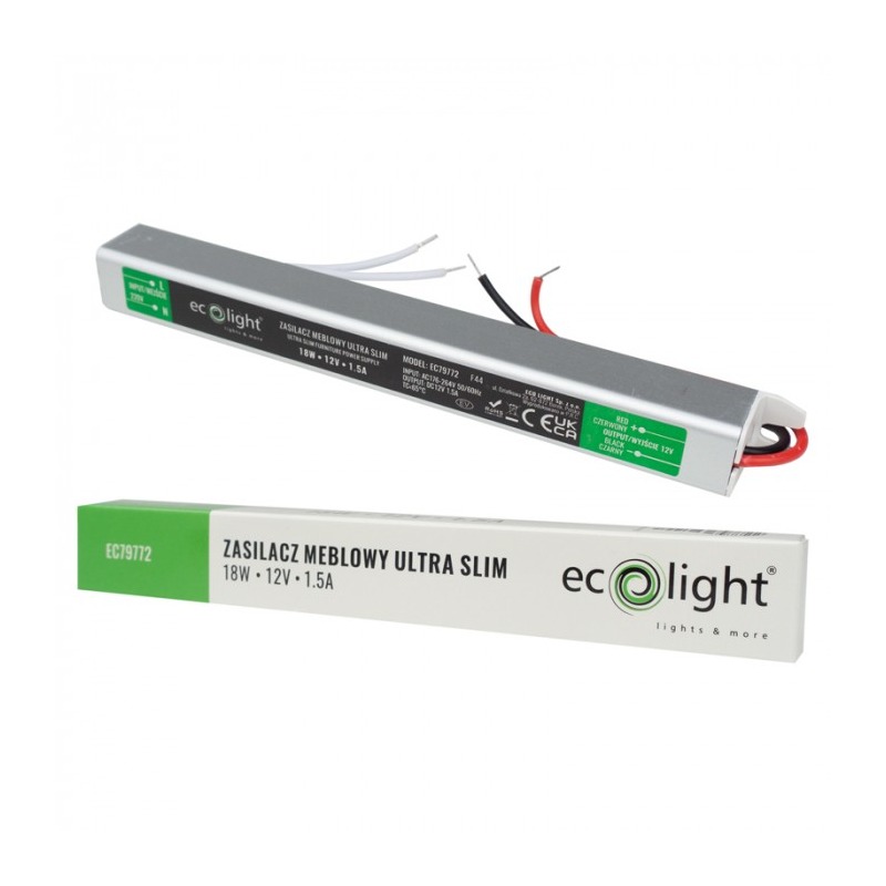 Zasilacz do LED 12V 18W 1,5A slim IP20