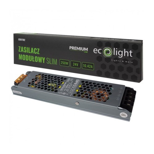 Zasilacz do LED 24V 250W 10,42A modułowy slim