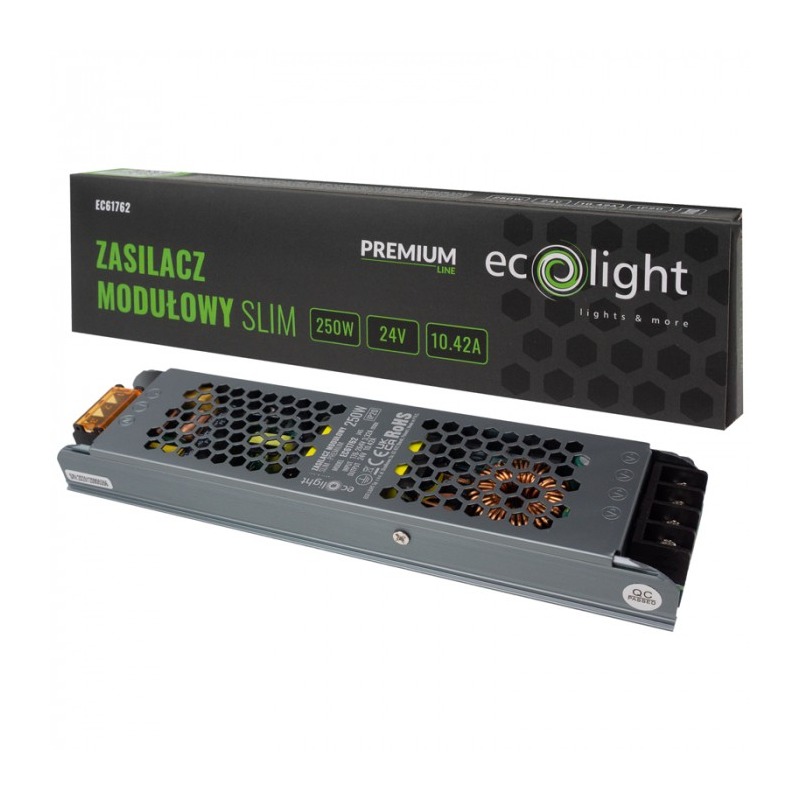 Zasilacz do LED 24V 250W 10,42A modułowy slim