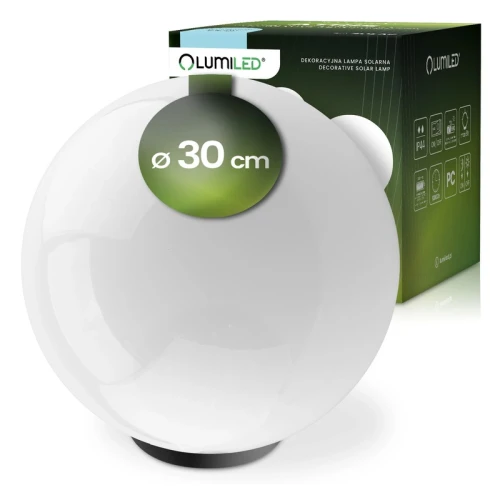 Lampa ogrodowa 30cm solarna wbijana IP44 6500K biała zimna kula