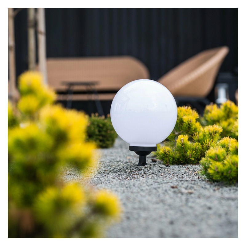 Solarna lampa ogrodowa kula Atris IP44 światło zimne