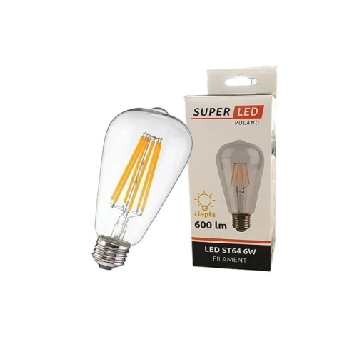 Żarówka LED E27 6W Filament ST64 EDISSON Edison biała ciepła